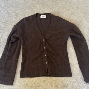 Aritzia Wilfred Deep Brown Cardigan